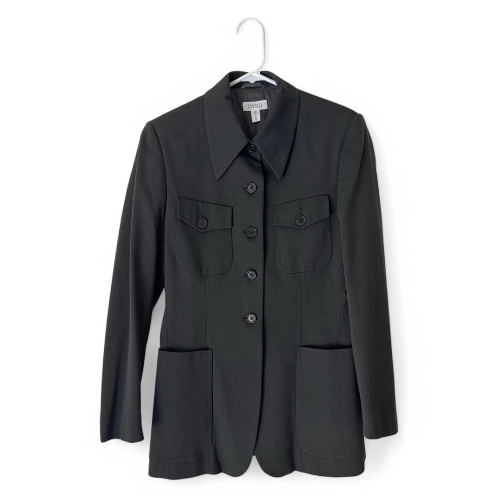 Barneys New York Grey Blazer with Notched Lapel